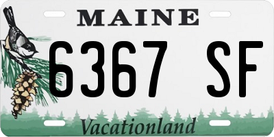 ME license plate 6367SF