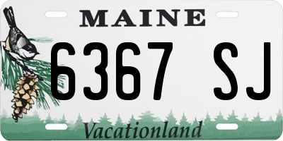 ME license plate 6367SJ
