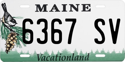 ME license plate 6367SV
