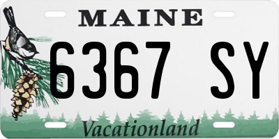 ME license plate 6367SY