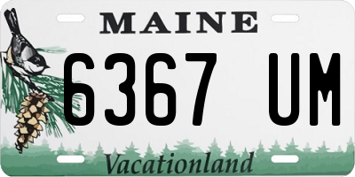 ME license plate 6367UM