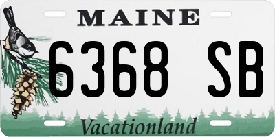 ME license plate 6368SB