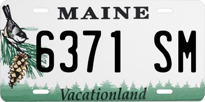 ME license plate 6371SM