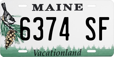 ME license plate 6374SF