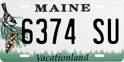 ME license plate 6374SU
