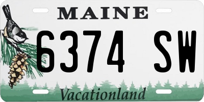 ME license plate 6374SW