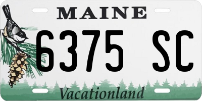 ME license plate 6375SC