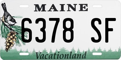 ME license plate 6378SF