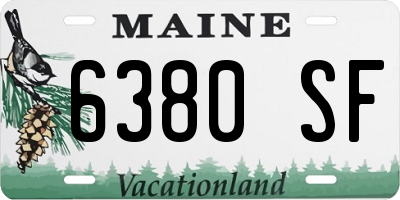 ME license plate 6380SF