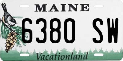 ME license plate 6380SW