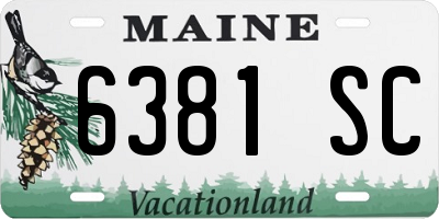ME license plate 6381SC
