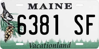 ME license plate 6381SF