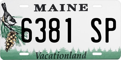 ME license plate 6381SP