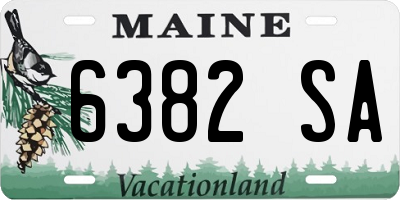 ME license plate 6382SA