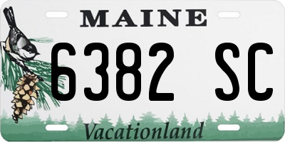 ME license plate 6382SC