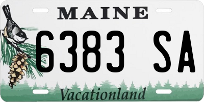 ME license plate 6383SA