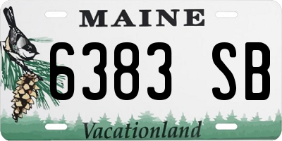 ME license plate 6383SB