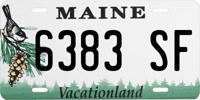 ME license plate 6383SF