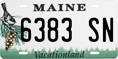 ME license plate 6383SN