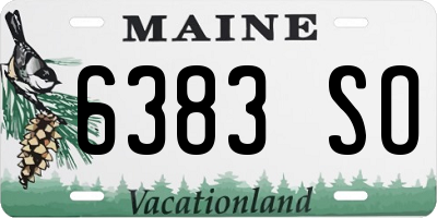 ME license plate 6383SO