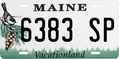 ME license plate 6383SP