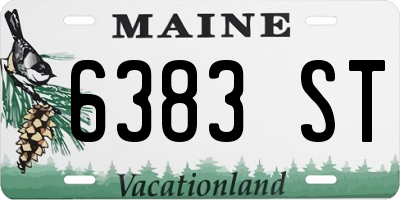 ME license plate 6383ST