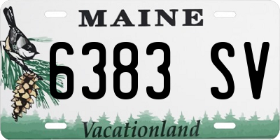 ME license plate 6383SV