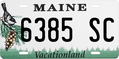 ME license plate 6385SC