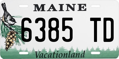ME license plate 6385TD