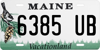 ME license plate 6385UB