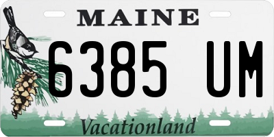 ME license plate 6385UM