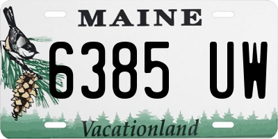 ME license plate 6385UW