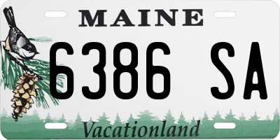 ME license plate 6386SA