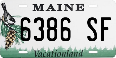 ME license plate 6386SF
