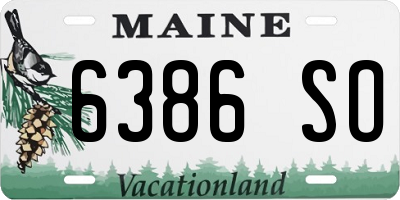 ME license plate 6386SO