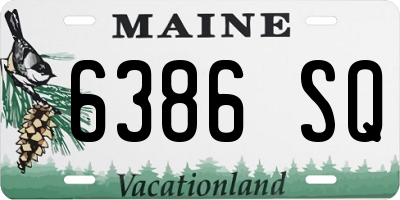 ME license plate 6386SQ