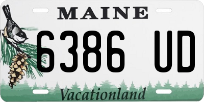 ME license plate 6386UD