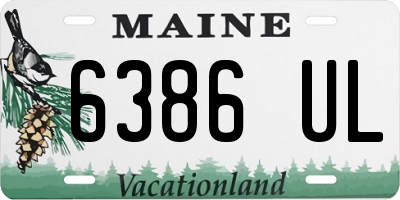 ME license plate 6386UL