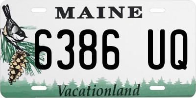 ME license plate 6386UQ