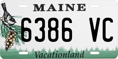ME license plate 6386VC