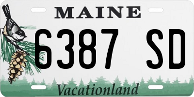 ME license plate 6387SD
