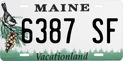 ME license plate 6387SF