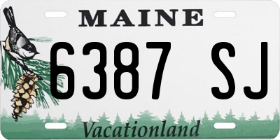 ME license plate 6387SJ