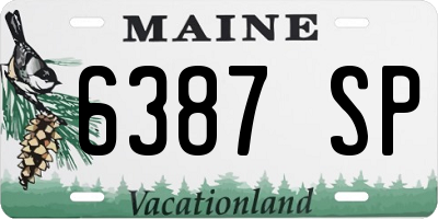 ME license plate 6387SP