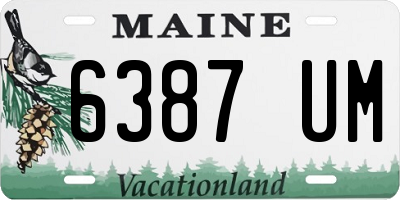 ME license plate 6387UM