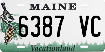 ME license plate 6387VC