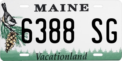 ME license plate 6388SG