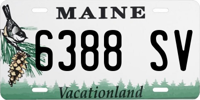ME license plate 6388SV