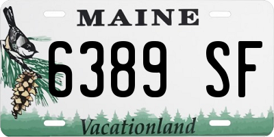 ME license plate 6389SF