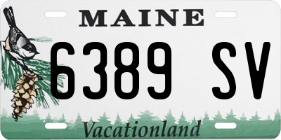 ME license plate 6389SV